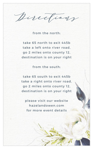 The Oil Paint Textured Direction Cards feature a gorgeous display of vintage painted blooms atop a textured canvas background.