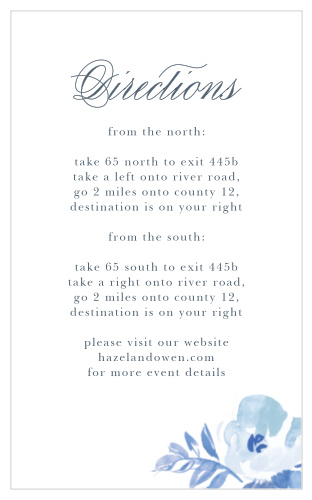 Blue-toned wildflower blooms lightly grace the bottom edge of the Comely Wildflowers Direction Cards. 