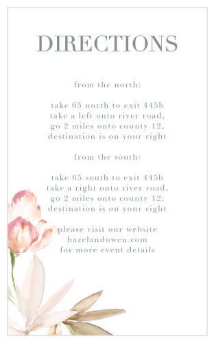 Make sure your guests know the best routes to get to your wedding using the Darling Watercolor Direction Cards.