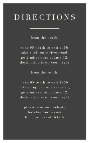 Providing a classic look with a vintage touch, our Rose Floristry Direction Cards ensure that your guests get to where they need to be.