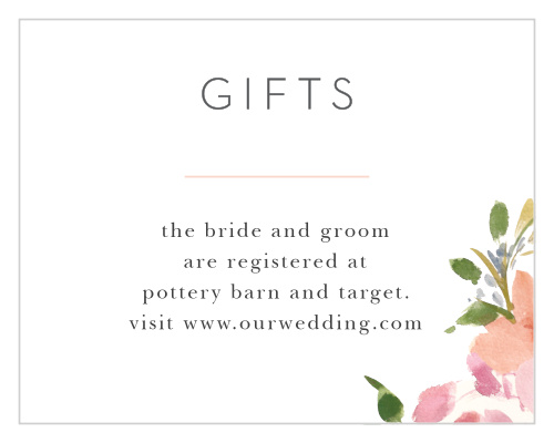 Make sure your guests know your registry details using the Floral Felicity Registry Cards.