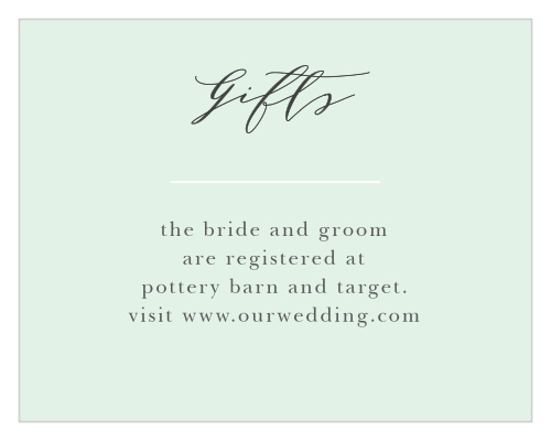 Make sure your guests know your registry details using the Willow Wreath Registry Cards.