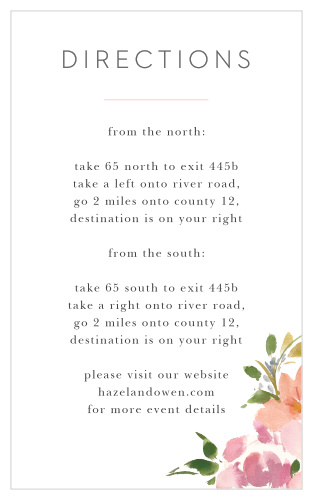 Make sure your guests know the best routes to get to your wedding using the Floral Felicity Direction Cards.