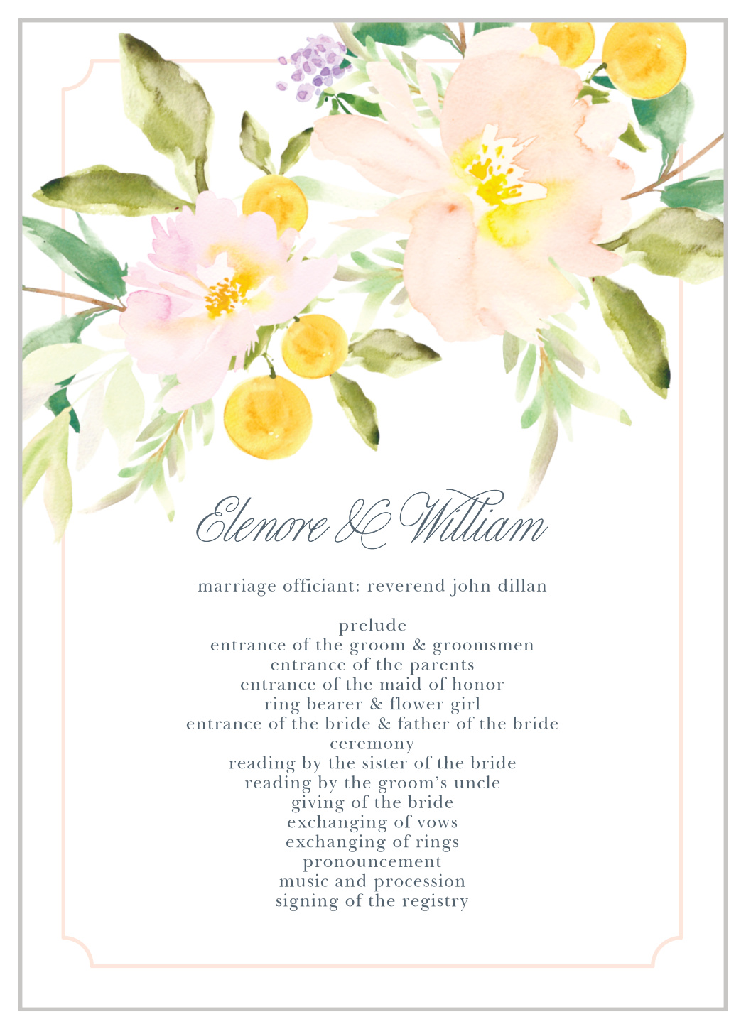 Melodious Melanie Wedding Programs