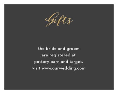 Nothing is more classic than the black, gold, and white color scheme of our Fleur Magnifique Foil Registry Cards.