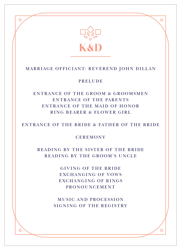 Royal & Rose Wedding Programs