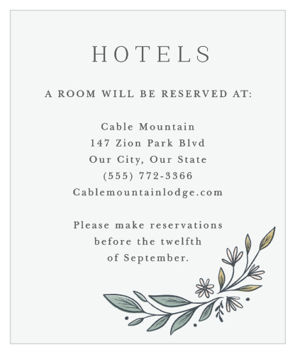 Recommend your favorite local hotels to out-of-town family and friends with our Classic Gerber Daisy Accommodation Cards.