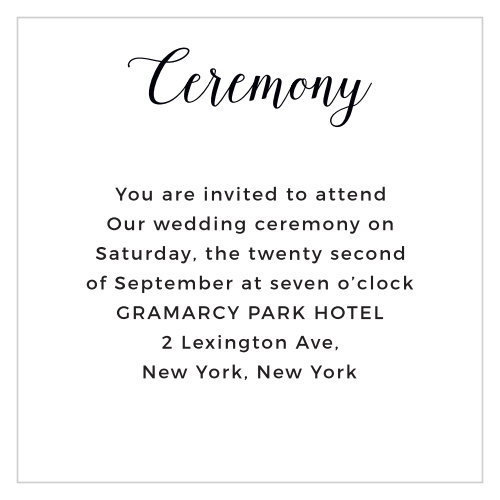 Simple and straight to the point, our gorgeous Beach Geek Ceremony Cards feature a stunning red background, a swirling white calligraphy for the title, and clean-cut black text for the details, ensuring that your guests have all the information they need.