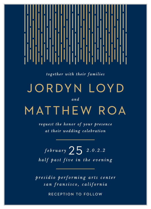 Our Lovely Lines Wedding Invitations are a flashy yet subtle take on the retro designs of the 1920s.