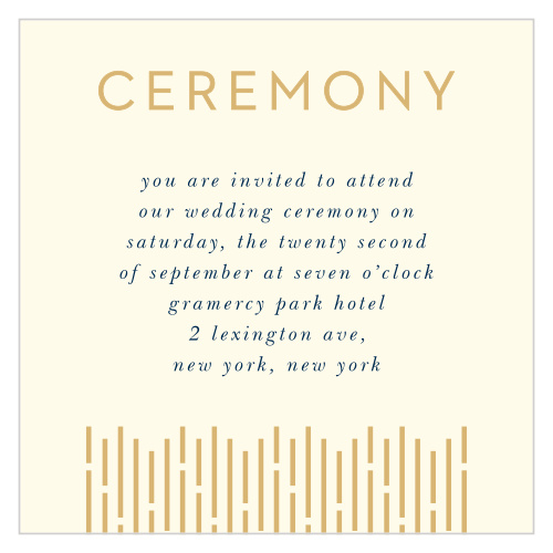 The Lovely Lines Ceremony Cards are perfect for a Gatsby-esque theme, but abstract enough to suit any other style of wedding as well! 