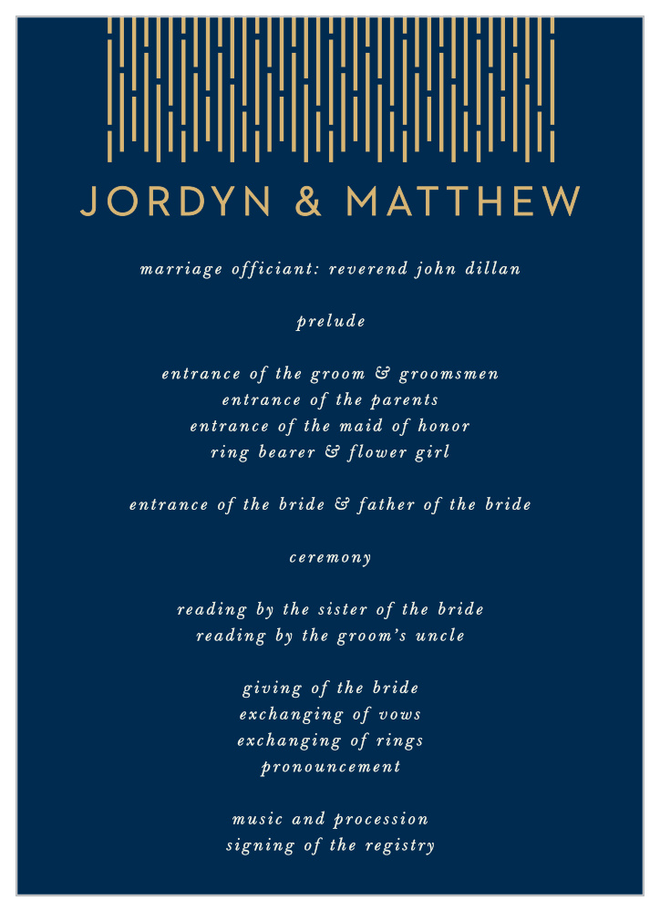 Lovely Lines Wedding Programs