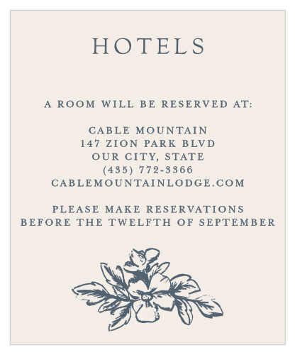 Guarantee that your guests are as comfortable in the days leading up to your wedding as they are during it with our stunning Soft Morning Accommodation Cards.