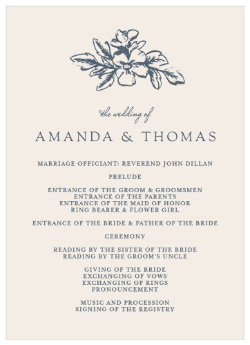 Walk your guests through each unique moment of your wedding day with our gorgeous Soft Morning Wedding Programs.