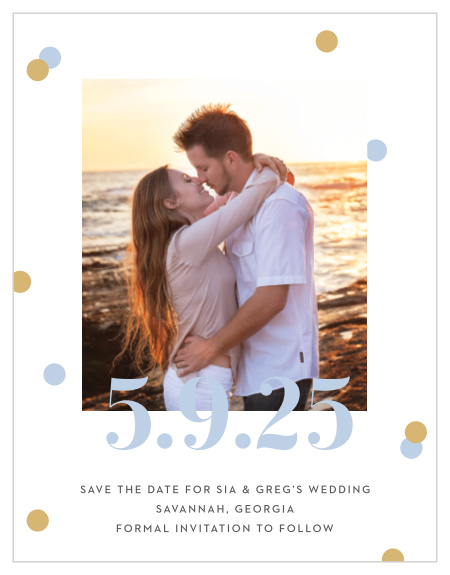 Give your guests the information they need to mark their calendars well in advance with our Confetti Overlap Save-the-Date Magnets.