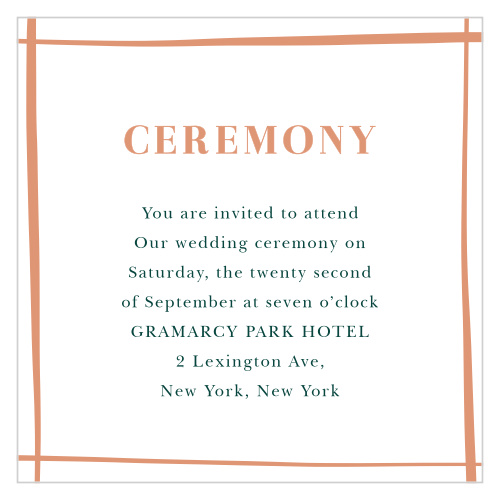 Our Doodle Border Ceremony Cards utilize the same gorgeous design and color scheme as several other cards in the Doodle Border wedding suite.