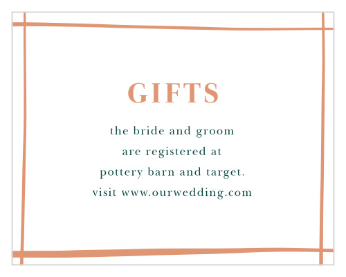 Our Doodle Border Registry Cards utilize the same gorgeous design and color scheme as several other cards in the Doodle Border wedding suite.