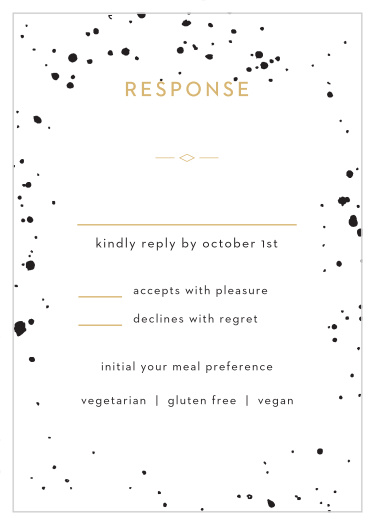 Our Modern Splatters Response Cards are artfully decorated with splatters of paint that border your RSVP details. 