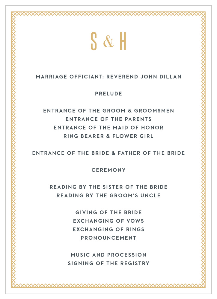 Marvelous Manor Wedding Programs