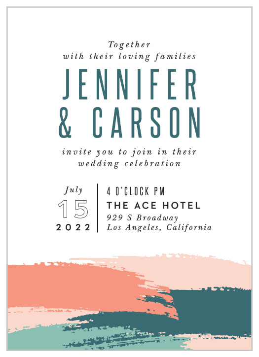Relaxed as an afternoon at the beach, the Painterly Perfect Wedding Invitations are a sea-breeze ocean dream.