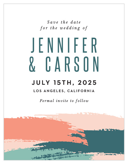 Relaxed as an afternoon at the beach, the Painterly Perfect Wedding Save-the-Date Magnets are a sea-breeze ocean dream.
