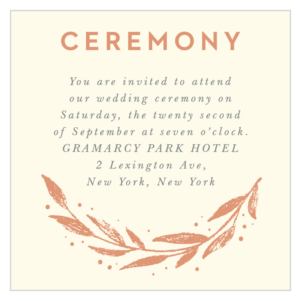 Rustic Branches Ceremony Cards