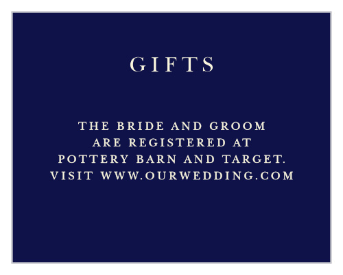 Our Pebble Walkway Registry Cards are colored in a deep, purple dusk reminiscent of a warm twilight evening.