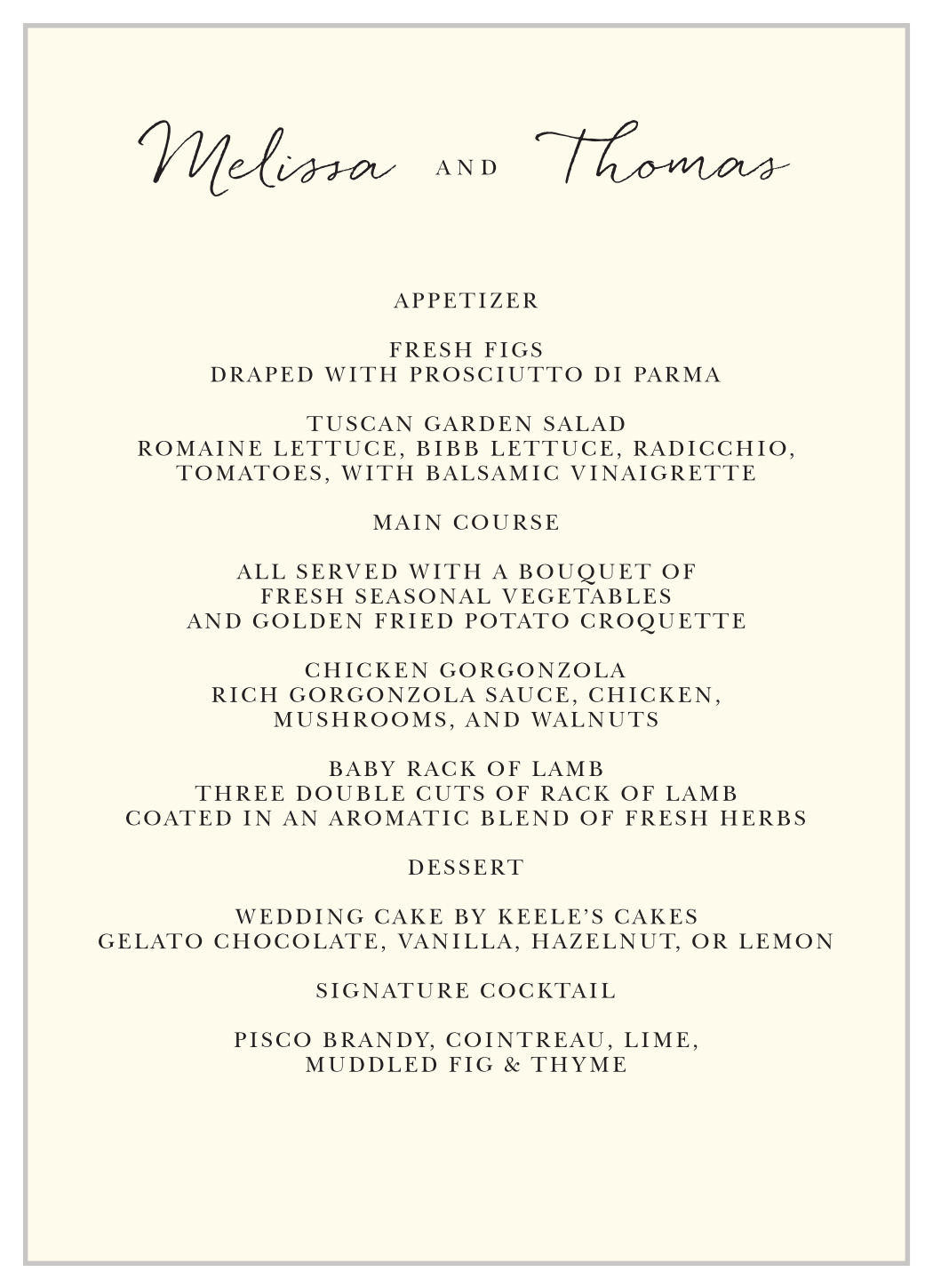 Weathered Twig Wedding Menus