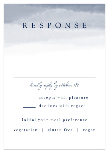 Our Majestic Views Response Cards give you the opportunity to tally up all of your guests, as well as their individualized needs. 