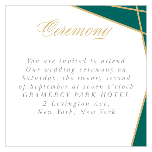 Our Emerald Facets Ceremony Cards are a gem to behold!