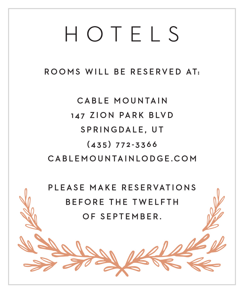 Gilded Frame Accommodation Cards