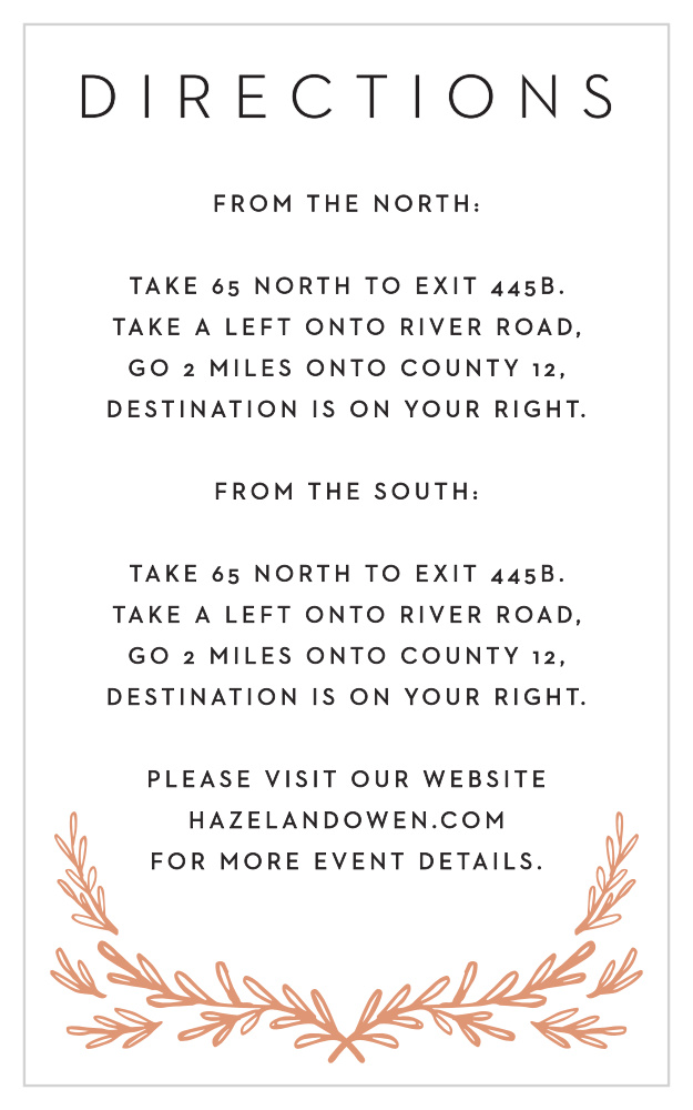 Gilded Frame Direction Cards