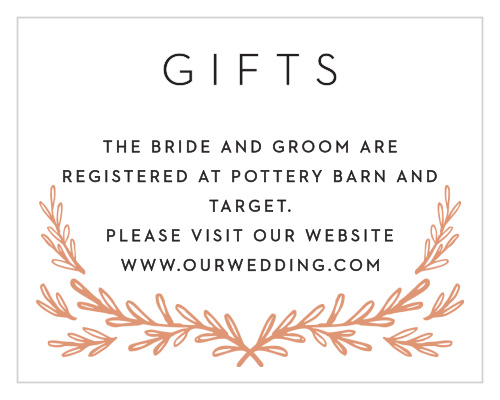Our Gilded Frame Registry Cards utilize the same gorgeous design and color scheme as several other cards in the Gilded Frame wedding suite.