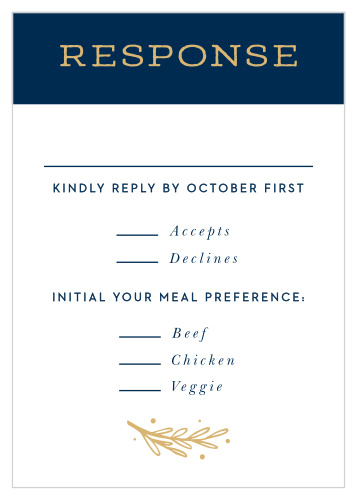 Our Simply Botanical Response Cards give you the opportunity to tally up all of your guests, as well as their individualized needs.