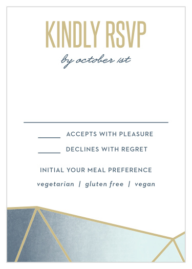 Gleaming Gemstone Response Cards give you the opportunity to tally up all of your guests, as well as their individualized needs.