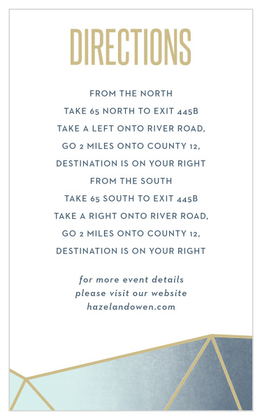 A beautiful gemstone pattern sets the tone for the subtle elegance of our Gleaming Gemstone Direction Cards.