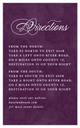 Our In The Mood Direction Cards are the perfect fit for getting your guests to your special venue!