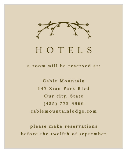 Our Charming Twig Accommodation Cards are perfect for sharing informations with your loved ones about your special day!