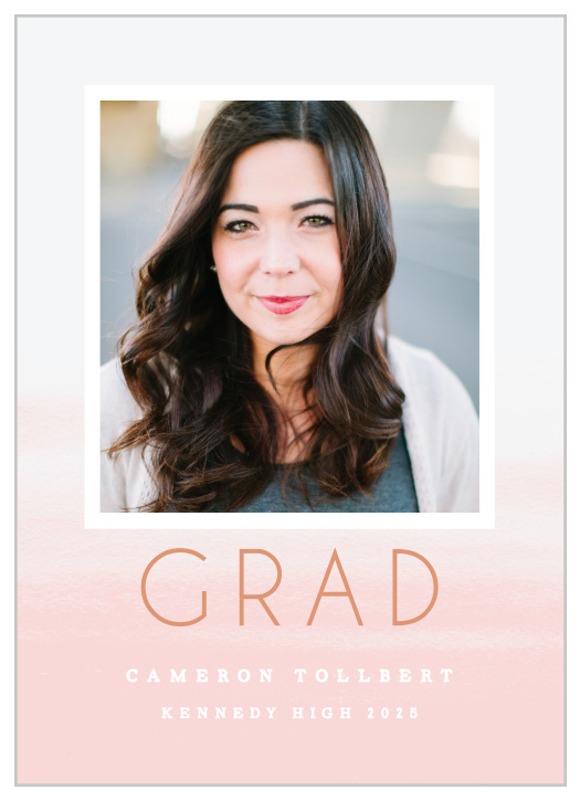 A lovely gradient sets the background for our Cloud Wisps Graduation Announcements.