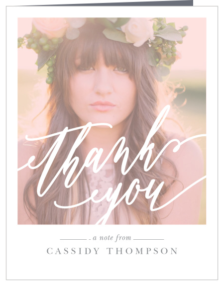 Our gorgeous Color Overlay Graduation Thank You Card gives you the tool you need to express your appreciation.