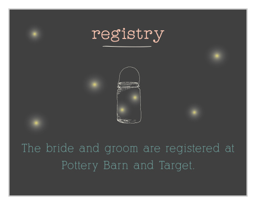 This card is a cute way of letting your guests know where you are registered. Alter the colors to make is uniquely yours!