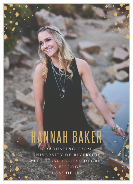 Our Gold Confetti Corners Graduation Announcements are perfect for adding that special glamour to your graduates announcement.
