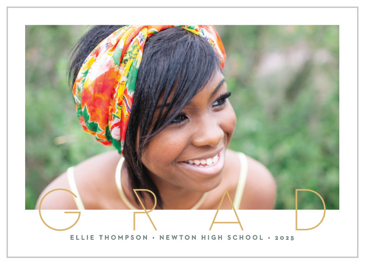 Impress your loved one with both your accomplishments and our Modern Type Graduation Announcements.