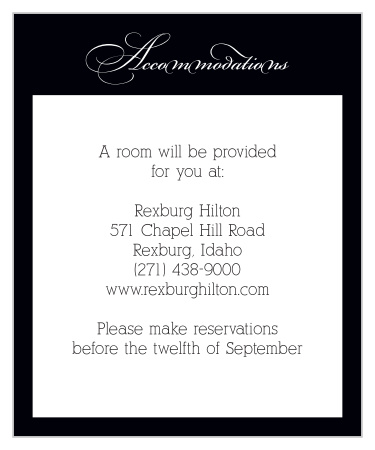 One size fits all accommodations card.