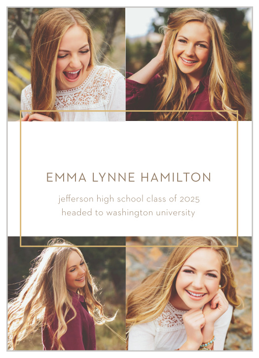 Show your friends and family all that you've accomplished with our elegantly designed Simply Framed Graduation Announcements.