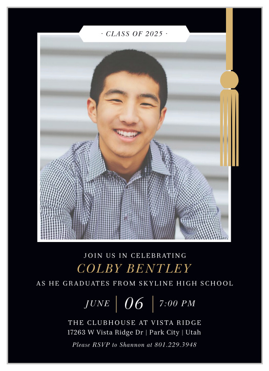 Our Hanging Tassel Graduation Invitations were inspired by tradition.