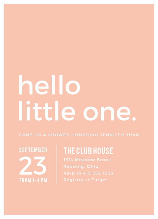 Announce the celebration of your new baby girl with our Baby Girl Baby Shower Invitations! This simple yet memorable baby shower invitation is fully customizable.