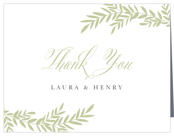Our Blissful Boughs Wedding Thank You Cards utilize the same gorgeous design and color scheme as several other cards in the Blissful Boughs wedding suite.