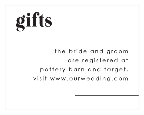 Our Mod Type Registry Cards utilize the same gorgeous design and color scheme as several other cards in the Mod Type wedding suite.