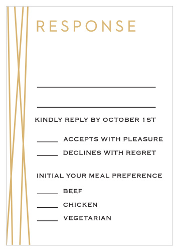 Our Cross Over Response Cards give you the opportunity to tally up all of your guests, as well as their individualized needs.