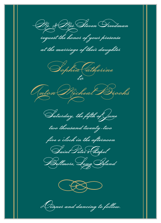 For a beautiful invitation befitting the elegance of your wedding plans, look no further than our Striped Swash Wedding Invitations.